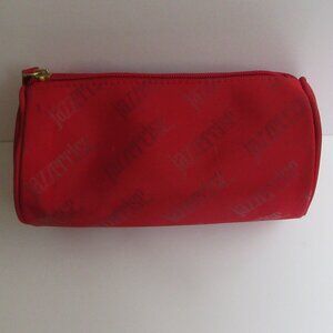 Jazzercise Small Travel Makeup Toiletries Bag Red Vintage Logo Zipper Close